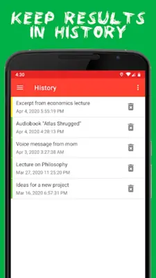 Audio to text (speech recognition) android App screenshot 1