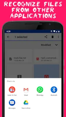 Audio to text (speech recognition) android App screenshot 2